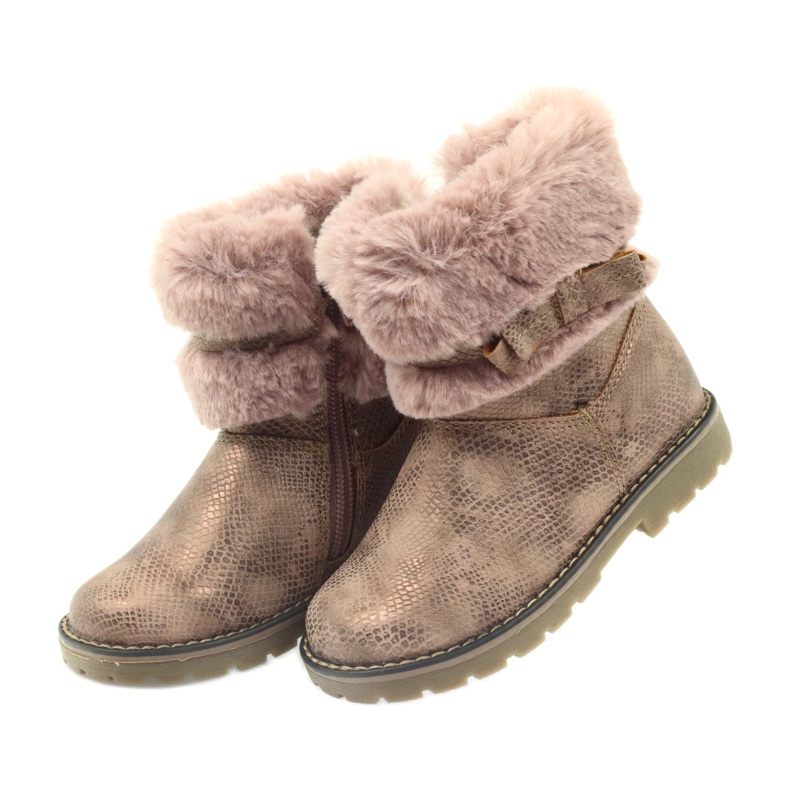 American Club Botas americanas botas de invierno con piel17042 marrón amarillo rosa 3