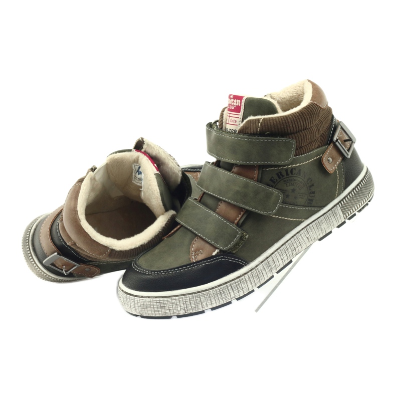 Zapatos deportivos de invierno verde American Club 17779 negro marrón 4