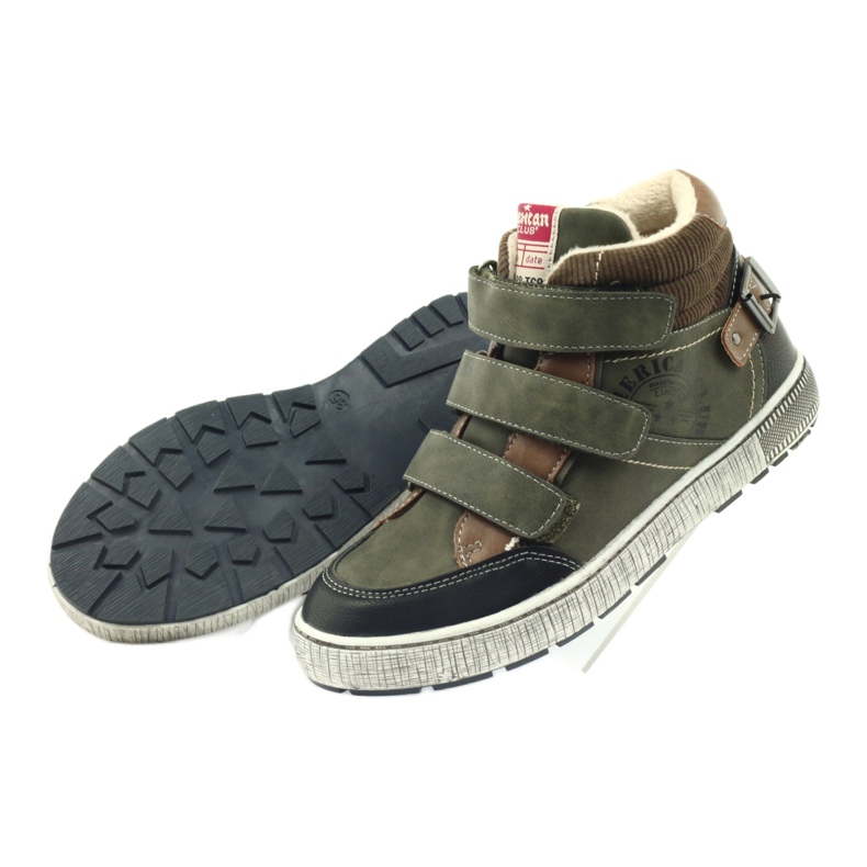 Zapatos deportivos de invierno verde American Club 17779 negro marrón 3