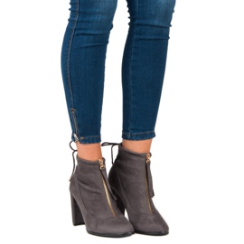 Mannika Botas de gamuza con estilo gris 4