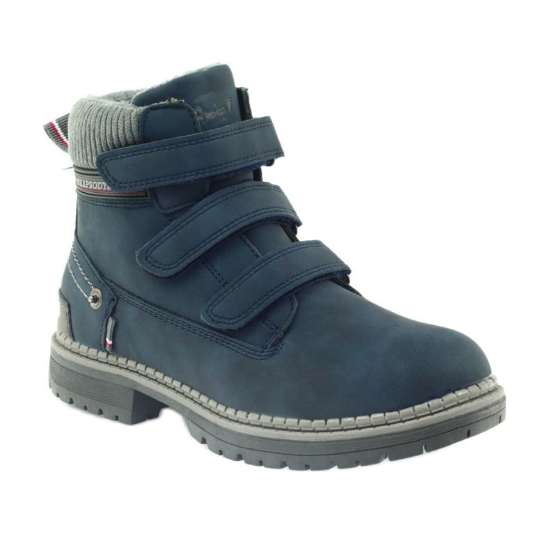 American Club Botines velcro botas 708121 gris azul marino 1