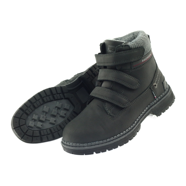 American Club Botines velcro botas 708121 negro gris 4