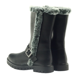 American Club Botas largas negras con pelo negro 5