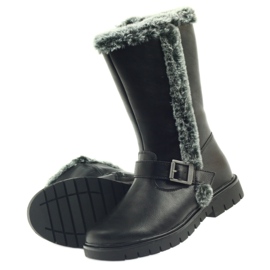 American Club Botas largas negras con pelo negro 4