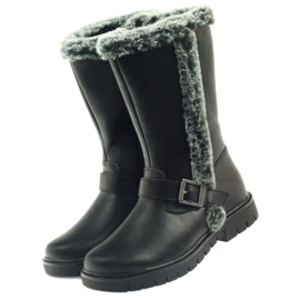 American Club Botas largas negras con pelo negro 3