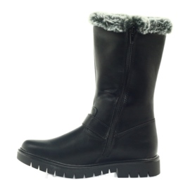 American Club Botas largas negras con pelo negro 1