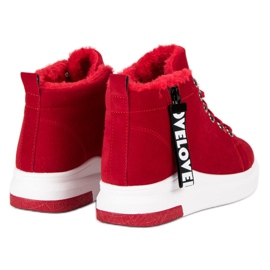 Zapatillas cálidas rojo 4