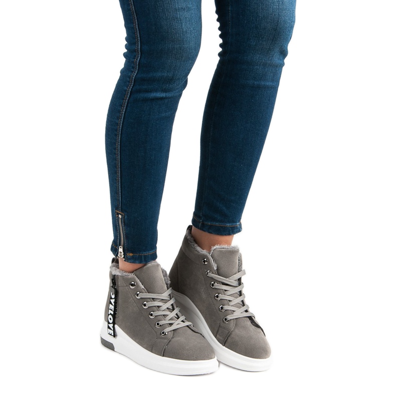 Zapatillas cálidas gris 1