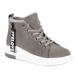 Zapatillas cálidas gris 4