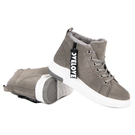 Zapatillas cálidas gris 7