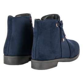 Top Shoes Botines de corte bajo con cremallera azul 4