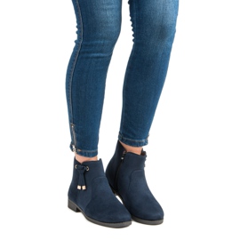 Top Shoes Botines de corte bajo con cremallera azul 6
