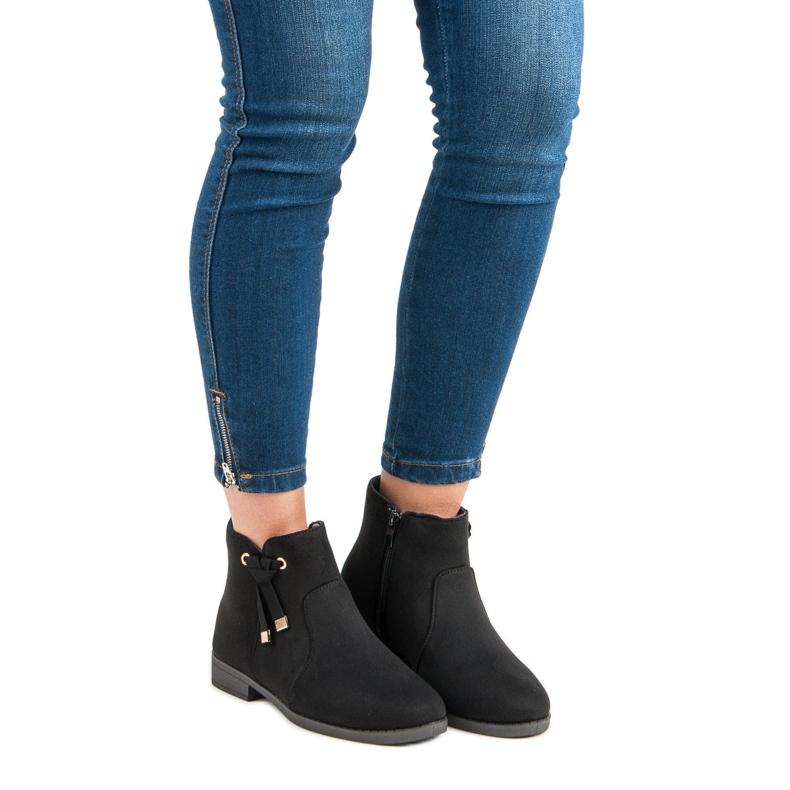 Top Shoes Botines bajos con cremallera negro 1