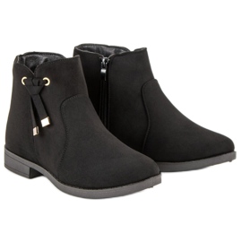 Top Shoes Botines bajos con cremallera negro 6