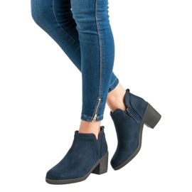 Ideal Shoes Botas de tacon alto azul 2