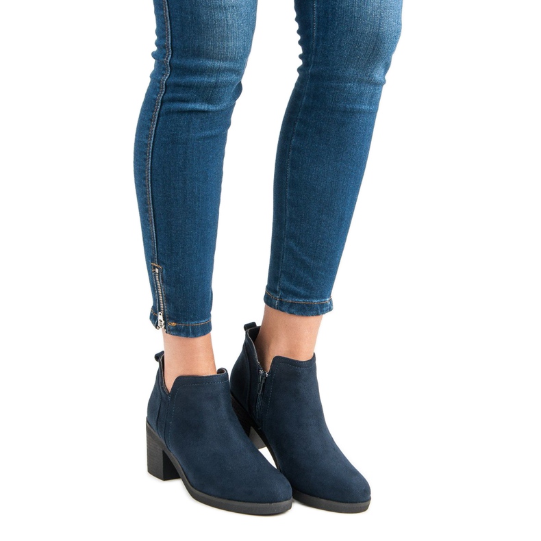 Ideal Shoes Botas de tacon alto azul 1