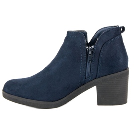 Ideal Shoes Botas de tacon alto azul 4