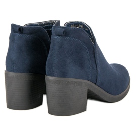 Ideal Shoes Botas de tacon alto azul 5