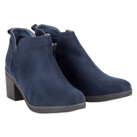 Ideal Shoes Botas de tacon alto azul 6