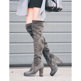 Vices Botas de gamuza hasta el muslo gris 7
