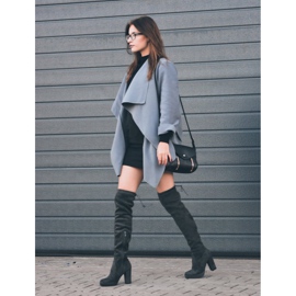 Vices Botas de gamuza hasta el muslo gris 6