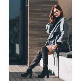 Vices Botas de gamuza hasta el muslo gris 5