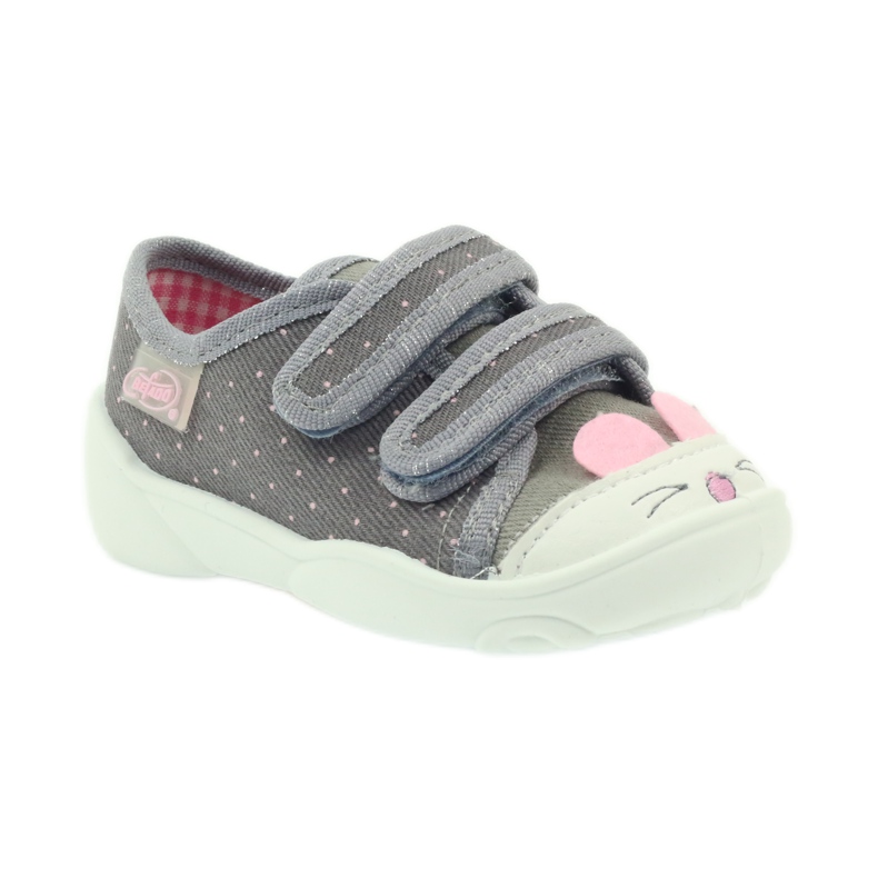 Befado calzado infantil zapatillas zapatillas 907P101 gris rosado 1