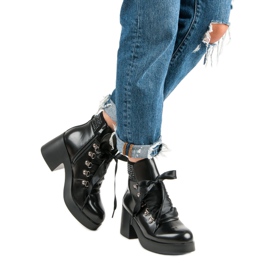 Super Me Botas de tacón de moda negro 5