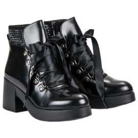 Super Me Botas de tacón de moda negro 3