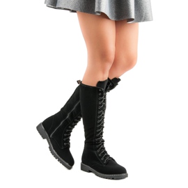 Seastar Botas con cordones de mujer negro 2