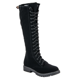 Seastar Botas con cordones de mujer negro 3