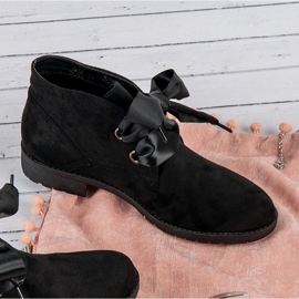 Seastar Botas de ante con cordones negro 2
