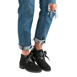 Seastar Botas de ante con cordones negro 6