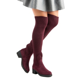 Ideal Shoes Botas burdeos entalladas rojo 3