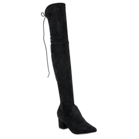 Vices Botas negras hasta el muslo en Spitz negro 3