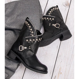 SDS Botas de motociclista con estilo negro 4