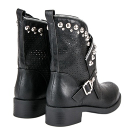 SDS Botas de motociclista con estilo negro 6