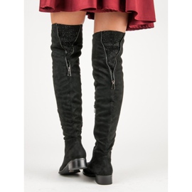 Seastar Botas de muslo de ante negras negro 6