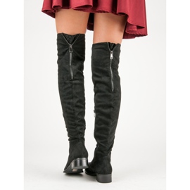 Seastar Botas de muslo de ante negras negro 7