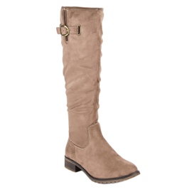 Super Me Botas de gamuza clásicas marrón 4