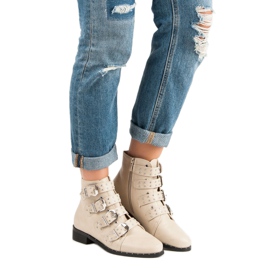 Botas estilo rock beige 1