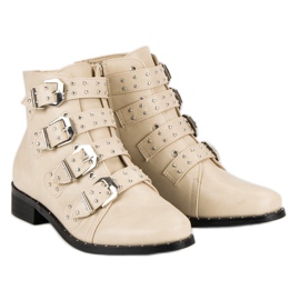 Botas estilo rock beige 6