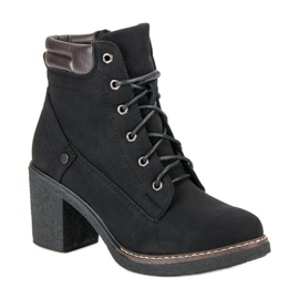 Sweet Shoes Botas con cordones de otoño negro 5