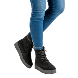 Anesia Paris Botas con cordones en la plataforma negro 1