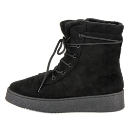 Anesia Paris Botas con cordones en la plataforma negro 3