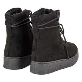 Anesia Paris Botas con cordones en la plataforma negro 4
