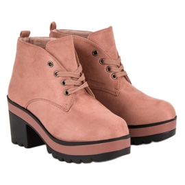 Botas ligeras de tacón alto rosado 5