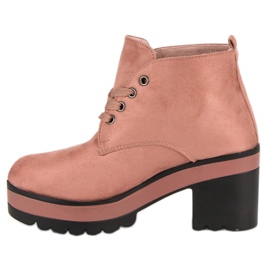 Botas ligeras de tacón alto rosado 3