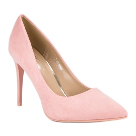 Tacones de ante rosado 2