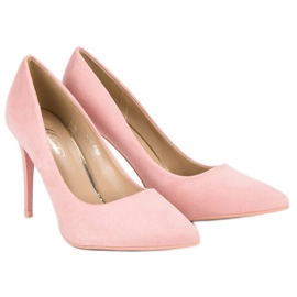 Tacones de ante rosado 5